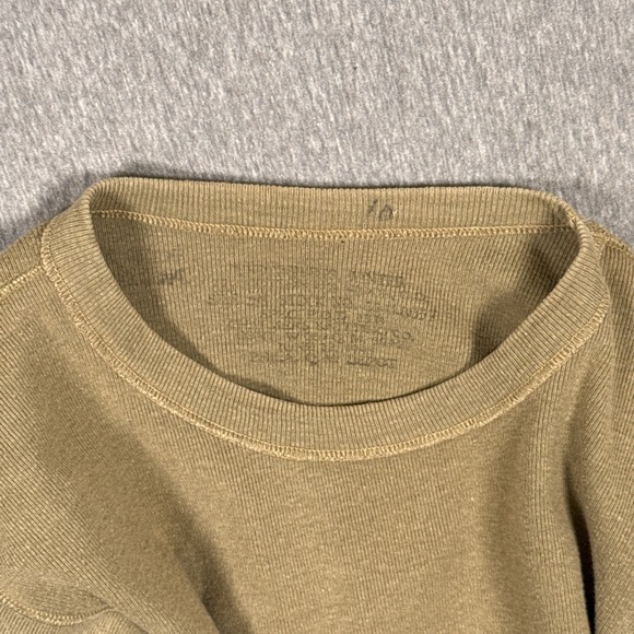 True Vintage 1940/50s Tan Earth Tone Stenciled Long Sleeve Military Thermal Sz M - Picture 4 of 9